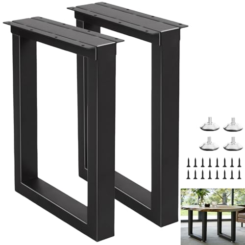 24 Inch Metal Coffee/End/Side Table Legs Black, Industrial DIY Furniture Legs for Desk, Chair, Bench, Nightstand, Set of 2 - color: Black, size: 24" U Shape