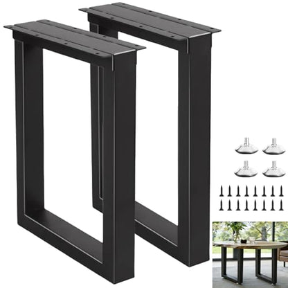24 Inch Metal Coffee/End/Side Table Legs Black, Industrial DIY Furniture Legs for Desk, Chair, Bench, Nightstand, Set of 2 - color: Black, size: 24" U Shape