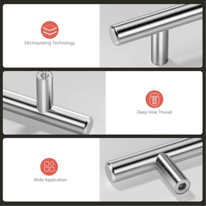 homdiy 20 Pack Cabinet Pulls Modern Drawer Pulls - HD201SN Kitchen Cabinet Handles Cupboard Handles Brushed Nickel Cabinet Hardware Stainless Steel Drawer Handls, 5in Hole Centers - color: Brushed Nickel, size: 5in hole centers