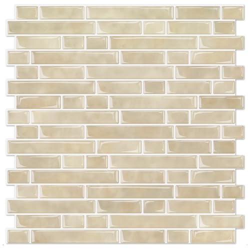 STICKGOO Thicker Peel and Stick Backsplash Tile for Kitchen and Bathroom - color: Brown