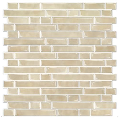 STICKGOO Thicker Peel and Stick Backsplash Tile for Kitchen and Bathroom - color: Brown