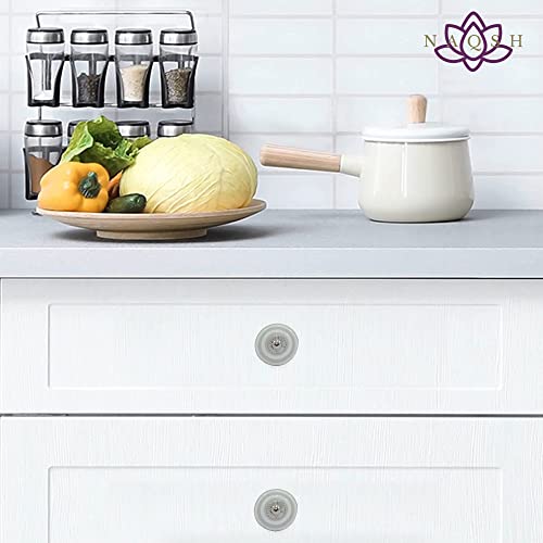NAQSH Ceramic Cabinet Knobs Kitchen Drawer Knob Handpainted Cupboard Door & Drawers Pulls (White & Beige, 12) - style: White & Beige