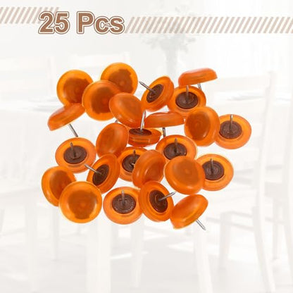 uxcell 25pcs Furniture Glides 21mm Round - Plastic with Nail, Orange - color: Orange