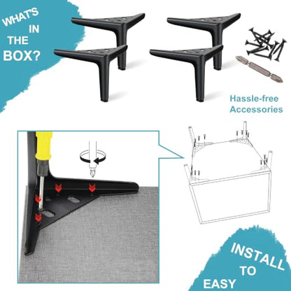 Metal Legs for Furniture Set of 4, Furniture Legs 10 Inch - size: 10 Inch | 25cm