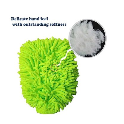 2 Pack Car Wash Mitt, Microfiber Chenille Car Wash Glove,7 x 10