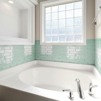 Art3d Seaglass Subway Design Peel and Stick Backsplash, 10-Pack, Aqua Green - color: Aqua Green