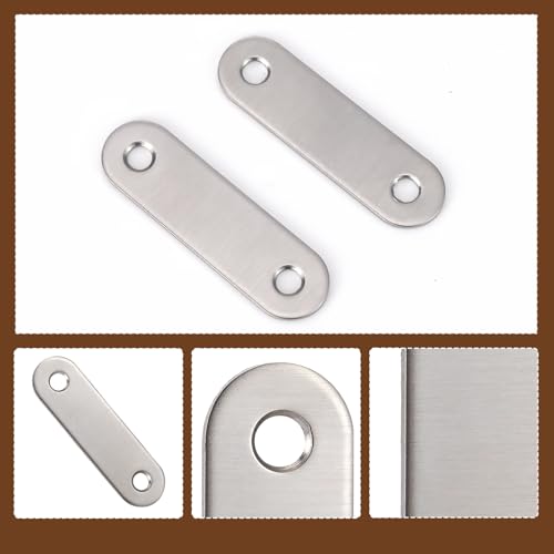 20Pcs 2.2 Inch Mending Plates Flat Brackets,Stainless Steel - size: 2.2inch