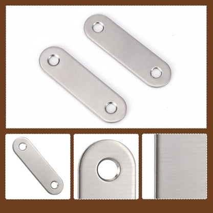 20Pcs 2.2 Inch Mending Plates Flat Brackets,Stainless Steel - size: 2.2inch