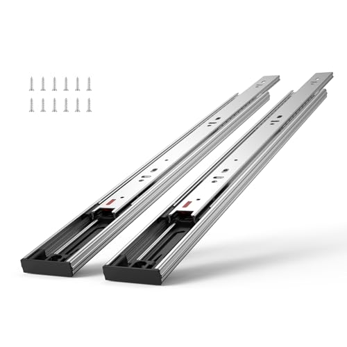 VEVOR Soft Close Drawer Slides 10 Pairs 14 Inch, Heavy Duty Full Extension Side Mount Ball Bearing Drawer Glides Kitchen Cabinet Rails, 100LB Load Capacity - size: 14inch, style: 10 Pairs with Soft Close