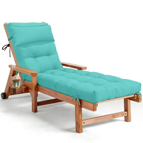 76 x 22 x 4.7 Waterproof Chaise Lounge Chair Cushion Outdoor Teal7# - color: Teal, size: 1 Pack