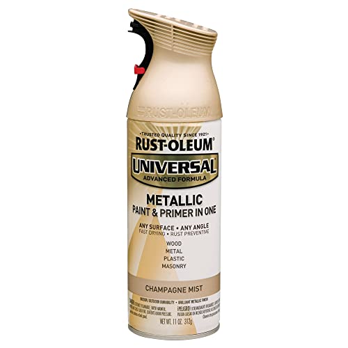 Rust-Oleum Universal All Surface Metallic Mist Spray Paint, Champagne Mist - color: Champagne Mist, size: 11 Ounce (Pack of 6)