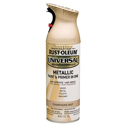 Rust-Oleum Universal All Surface Metallic Mist Spray Paint, Champagne Mist - color: Champagne Mist, size: 11 Ounce (Pack of 6)