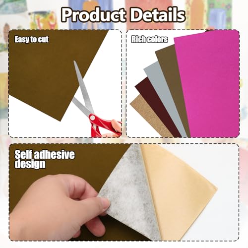 Biaungdo Brown Self Adhesive Felt Sheets, 8 x 12 Inch, 6 Pcs - color: Brown