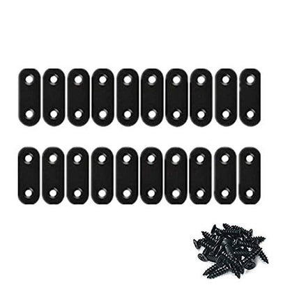 Flat Straight Brace,20Pcs Metal Brackets with 40Pcs Screws - size: 20Pcs-Straight 16mmx46mm/0.63” *1.18”