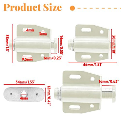 2Pcs Magnetic Push Latch Cabinet Door Catch (White) - color: White, size: Style 2