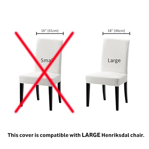 Henriksdal Chair Cover Solid Color Durable Heavy Weight Chenille Fabric Slipcover for Henriksdal Dining Chair (Army Green, Single) - color: Army Green