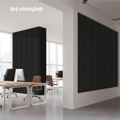 Olanglab Wood Panels for Wall 4Pack 94.5"x12.6" Matte Black - color: Matte Black