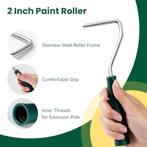 Paint Roller Kit, 12 Pack, 2 Inch Mini Paint Roller, Microfiber