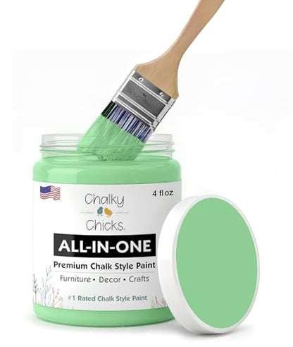 Chalky Chicks Lime Ricki 4 Fl Oz Chalk Paint for Furniture All in One - color: Lime Ricki (Lime Green), size: 4 Fl Oz (Pack of 1)