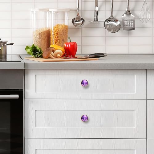 4 Pack Purple Butterfly Cabinet Knobs Round 1-1/4 Inch (32 mm) Dresser Drawer Pulls Kitchen Cabinet Hardware Handles Knobs for Dresser Kitchen Drawer - color: C195