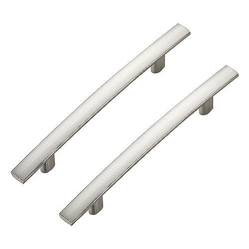 30 Pack Brushed Nickel Cabinet Handles, 4" Hole Center Curved Pulls - color: Brushed Nickel, size: 4" Hole Center