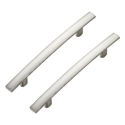 30 Pack Brushed Nickel Cabinet Handles, 4" Hole Center Curved Pulls - color: Brushed Nickel, size: 4" Hole Center