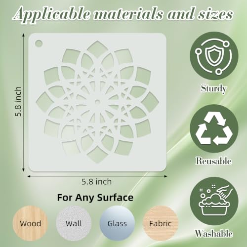Mandala Stencils for Crafts Reusable 25Pcs Stencils(5.8X5.8 Inch) - color: Mandala 4