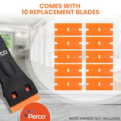 Perco Plastic Scraper Blade Refills - 1.5" Double-Edged - 10 Blades Per Box - size: Blade Refill