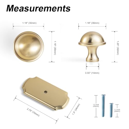 6Pack Champagne Bronze Cabinet Knobs with Backplate Drawer knobs - color: Champagne Bronze, style: Wide-Scalloped