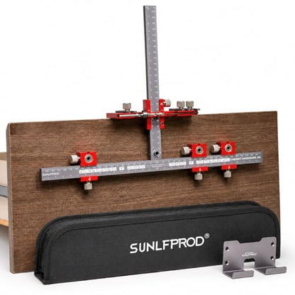 Cabinet Hardware Jig Tool Drawer Pull Jig Cabinet Handle Template Tool Jig - color: Red-gray
