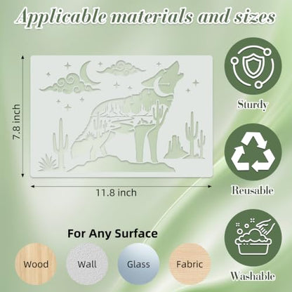 Animal Stencils for Crafts Reusable 9Pcs Stencils(11.8X7.8 Inch) - color: Animal 2
