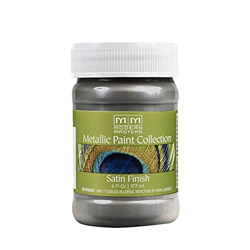 Modern Masters Satin Pewter Metallic Paint - color: Satin Pewter, size: 6 Fl Oz (Pack of 1)