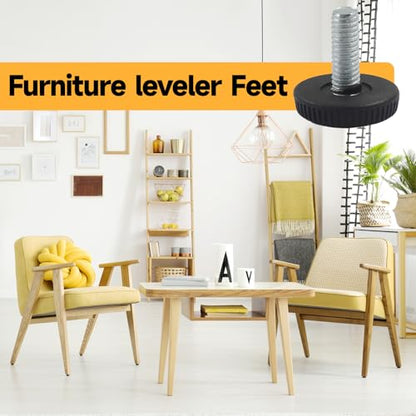 24 Pack M8 Threaded Adjustable Furniture Leveling Feet, Screw-in - size: M8