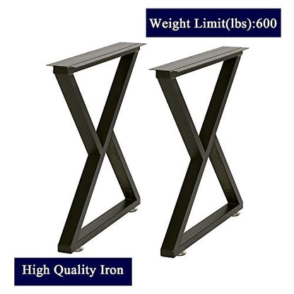 TIEOU Metal Table Legs 28 Inch Desk Legs Heavy Duty Industrial Black Table Legs Z Shape Table Legs DIY Table Legs,Furniture Legs(H28”xW24”,Set of 2) - color: Z-shape, size: H28"xW24"