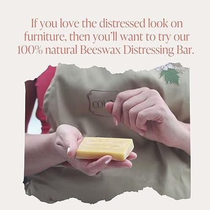 Beeswax Distressing Bar for Chalk Style Furniture Paint, Rustic Shabby Chic Distressing, 100% Natural Beeswax, Eco-Friendly, Delicious Scent, No Chemical Additives - 50 Grams