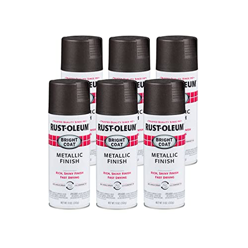 Rust-Oleum Stops Rust Bright Coat Metallic Spray Paint, Dark Bronze - color: Dark Bronze, size: 11 Ounce (Pack of 6)