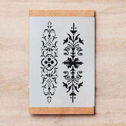 TIAMECH A4 Reusable Floral Lines Stencil for Painting - style: Floral Lines