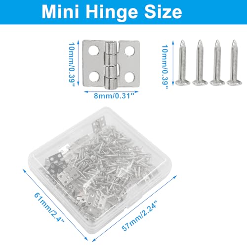 Biaungdo Mini Brass Hinges, 10x8mm, White, 60 Pcs - color: White, size: 10x8mm,60Pcs