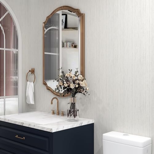 Livelynine Taupe Grasscloth Peel and Stick Wallpaper Textured Neutral Faux Grasscloth Contact Paper 15.8X78.8 Beige Grey Removable Grass Cloth Wallpaper Rolls for Walls Bathroom RV Camper Prepasted - size: 15.8" x 78.8"