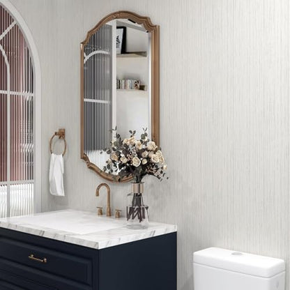 Livelynine Taupe Grasscloth Peel and Stick Wallpaper Textured Neutral Faux Grasscloth Contact Paper 15.8X78.8 Beige Grey Removable Grass Cloth Wallpaper Rolls for Walls Bathroom RV Camper Prepasted - size: 15.8" x 78.8"
