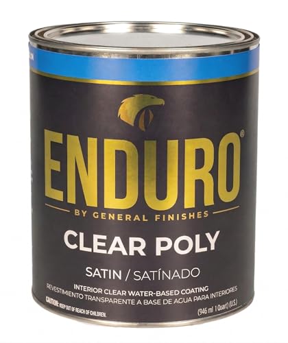 General Finishes Enduro Water Based Clear Poly, 1 Quart, Satin - color: Satin, size: 1 Quart