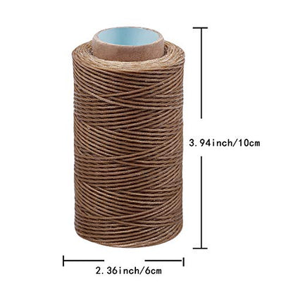 284Yards Leather Sewing Waxed Thread, 0.8mm Waxed Thread for Bookbinding - color: Khaki