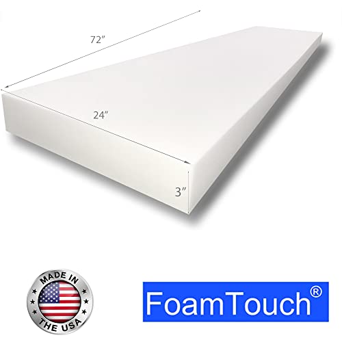 FoamTouch 3"x24"x72" high Density Polyurethane Foam, 3 x24 x72 inches, White - style: 3 x 24 x 72 inches