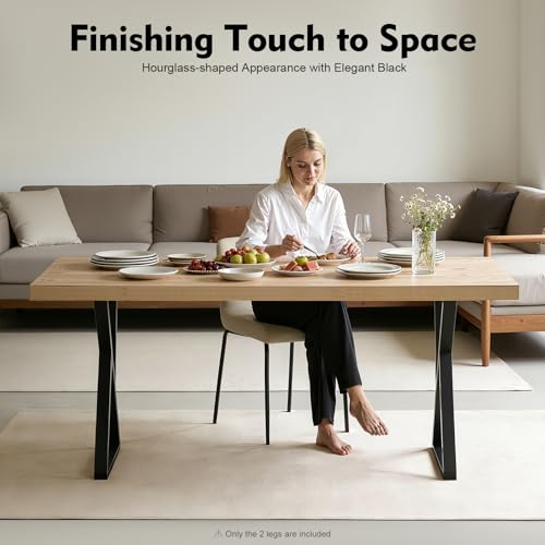 32 Inch Metal Table Legs Set of 2, 440 lbs Capacity Desk Legs - size: 32 Inch
