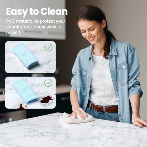 Abyssaly Marble Contact Paper, White Gray Faux Marble Wallpaper, Self Adhesive Removable Counter Top Peel and Stick Waterproof for Kitchen Backsplash with Scraper, Paper Cutter 15.7" X 118" - color: Gray, size: 15.7" x 118"