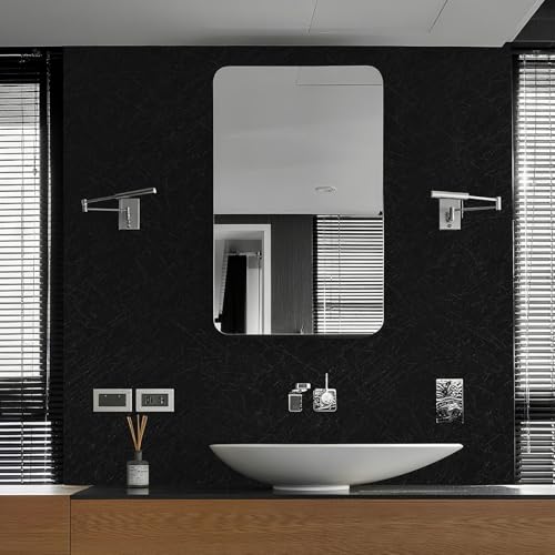 Kitico 17" x 393" Black Silk Wallpaper Peel and Stick, Embossed Textured Self Adhesive Wallpaper, Contact Paper Removable Waterproof Kitchen Vinyl Wrap Cabinet Furniture Textured Renter Friendly Wall - size: 17.7" x 393"