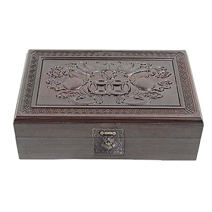 Uenhoy Jewelry Box Hardware Set, Antique Brass Hinge Latch Kit, 17 Pcs