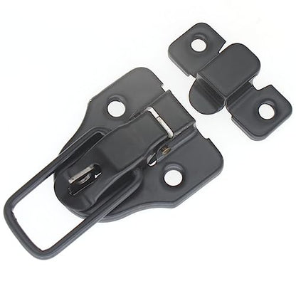 Retro Style Duckbilled Toggle Hasp Latch 2 pcs Antique Toggle Hasp Latch with Padlock Hole for Jewelry Box Cabinet Toolbox Suitcase,with Mounting Screws (Black) - color: Black