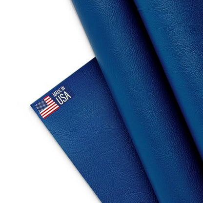 Marine Vinyl Fabric, Upholstery Faux Leather, Outdoor Boat Automotive, DIY and Crafting Pleather - One Foot 12"x54" (Blue) - color: Blue, size: 1/3 Yard