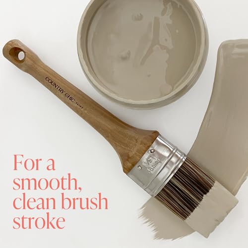 Chalk Style Paint Brush - Oval Brush with Synthetic Bristles for Smooth Furniture Paint Application with Minimal Brush Strokes, No Shedding, Vegan, Best for Water-Based Paint - 1.5" - size: 1.5"